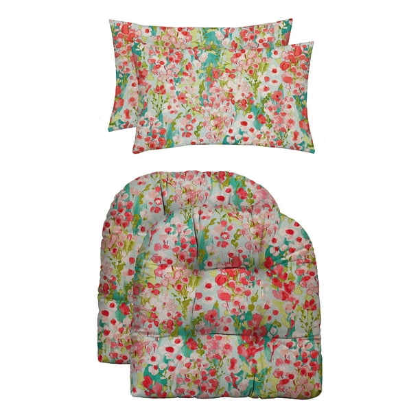 Set of 2 Plant Theatre Garden Scatter Cushions in Evergreen